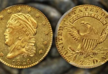 1824 Capped Head Left Quarter Eagle. Image: Stack's Bowers / CoinWeek.