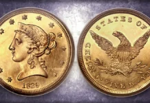 1839 Liberty Head Half Eagle Proof. Image: Heritage Auctions / CoinWeek.