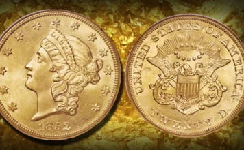 1852 Liberty Head Double Eagle. Image: Heritage Auctions / CoinWeek.
