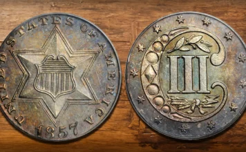 Type 2 1857 Three-Cent Silver. Image: Stack's Bowers / CoinWeek.