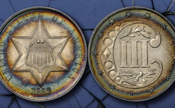 1869 Three-Cent Silver. Image: Stack's Bowers / CoinWeek.