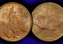 1923 Saint-Gaudens Double Eagle. Image: Heritage Auctions / CoinWeek.