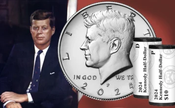 2024 Kennedy Half Dollars. Image: U.S. Mint / Official Presidential Portrait.