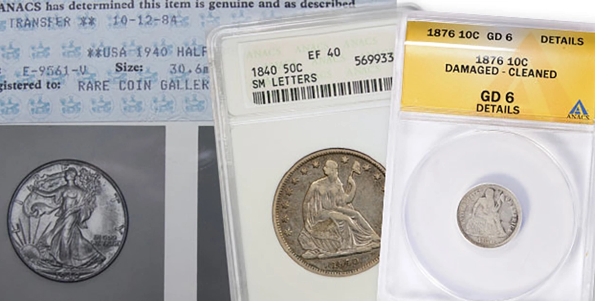 ANACS coin certification throughout the years. Image: GreatCollections / CoinWeek.