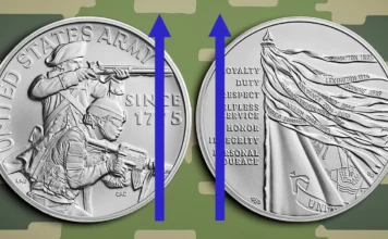 2024 Army Silver Medal. Medal Turn is illustrsted. Image: CoinWeek / U.S. Mint.