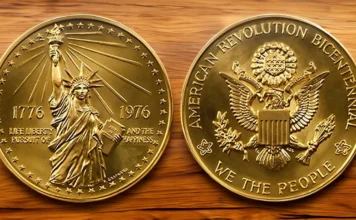 National Bicentennial Medal, 76.2mm gold version. Image: Stack's Bowers.