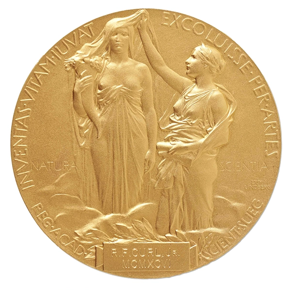 The reverse of the Nobel Prize for Chemistry. Image: Nate D. Sanders Auctions.