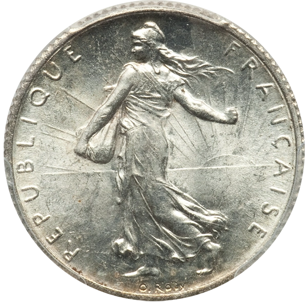 The obverse of the 1918 French Franc. Image: Heritage Auctions.