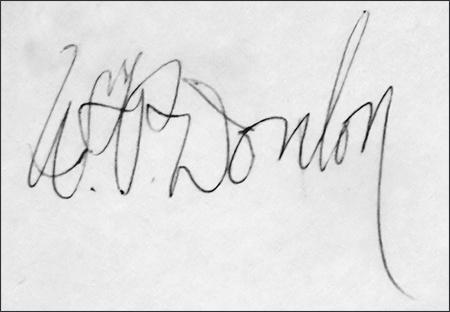 W.P. Donlon's signature. Image: CoinWeek.