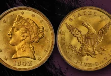 1843-O Liberty Head Half Eagle. Image: Stack's Bowers / Adobe Stock.