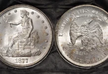 1877 Trade Dollar. Image: Stack's Bowers / CoinWeek.
