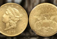 1879-O Liberty Head Double Eagle. Image: Heritage Auctions / CoinWeek.