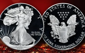 1991-S American Silver Eagle. Image: Stack's Bowers / Adobe Stock.