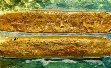 5-pound gold bar from the Nuestra Señora de Atocha. Image: Sedwick / CoinWeek.