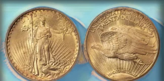 1908-S Saint-Gaudens Double Eagle. Image: Heritage Auctions / CoinWeek.