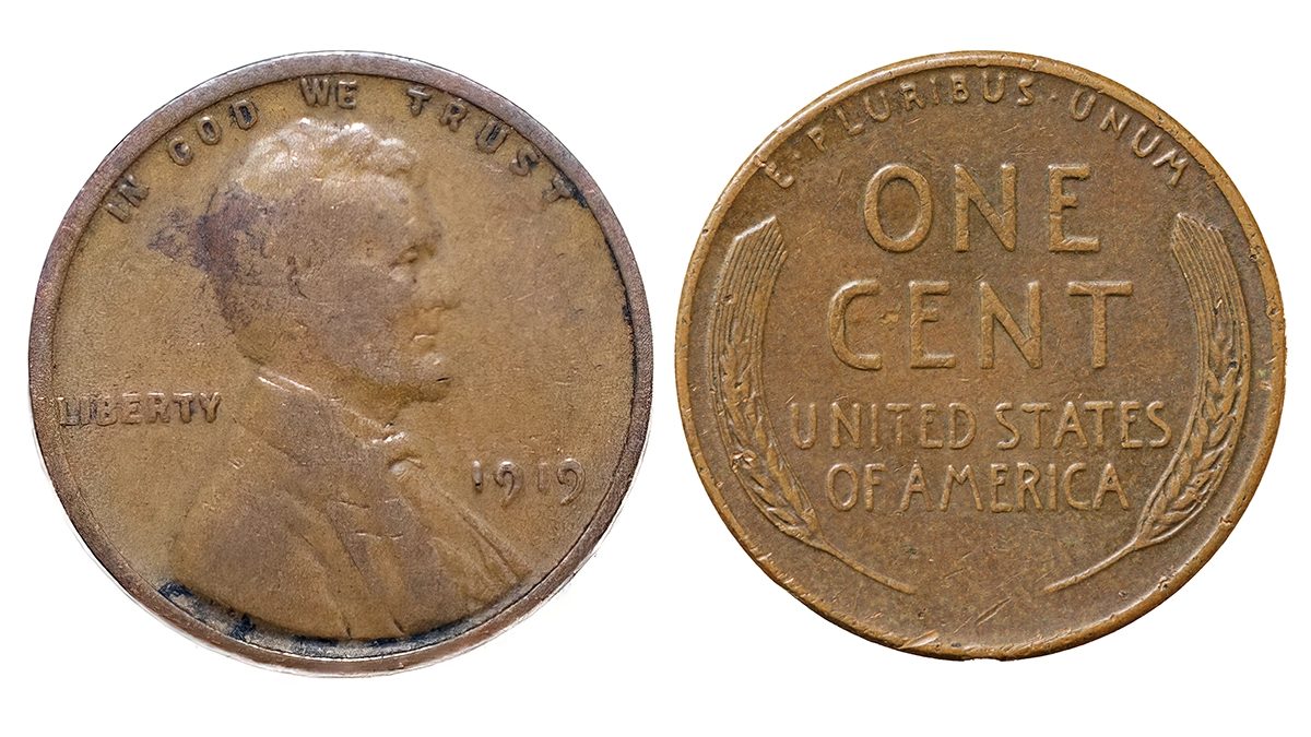 This image of a well-circulated 1919 Lincoln Wheat Cent provides a true representation of the coin. Image: Adobe Stock.