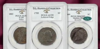 A selection of important large cents from the Del Loy Hansen Colletion. Image: DLRC / CoinWeek.