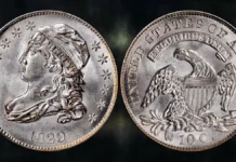 1829 Capped Bust Dime, JR-12. Image: Stack's Bowers / CoinWeek.