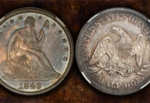 1849 Liberty Seated Half Dollar. Image: Stack's Bowers / CoinWeek.
