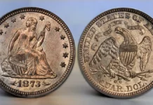 1873-CC Liberty Seated Quarter. Image: Stack's Bowers / CoinWeek.