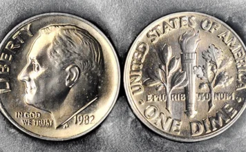 1982 "No P" Roosevelt Dime. Image: CoinWeek.