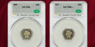Two Gem Three-Cent Nickel Proofs from the Hansen Collection. Image: DLRC / CoinWeek.