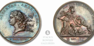 Sole Finest Silver Libertas Americana Medal in Stack's Bowers August 2024 Global Showcase Auction