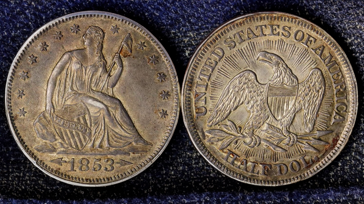 1853 Liberty Seated Half Dollar. Image: Stack's Bowers / CoinWeek.