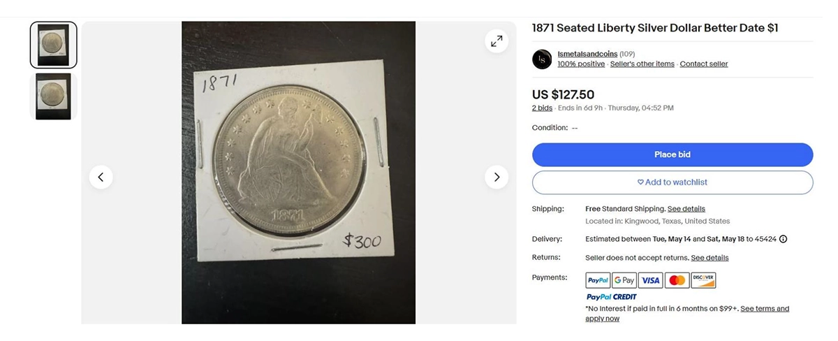 Past eBay listing.