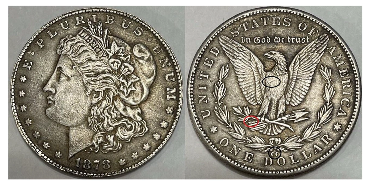 Fake 1878-CC Morgan Dollar.