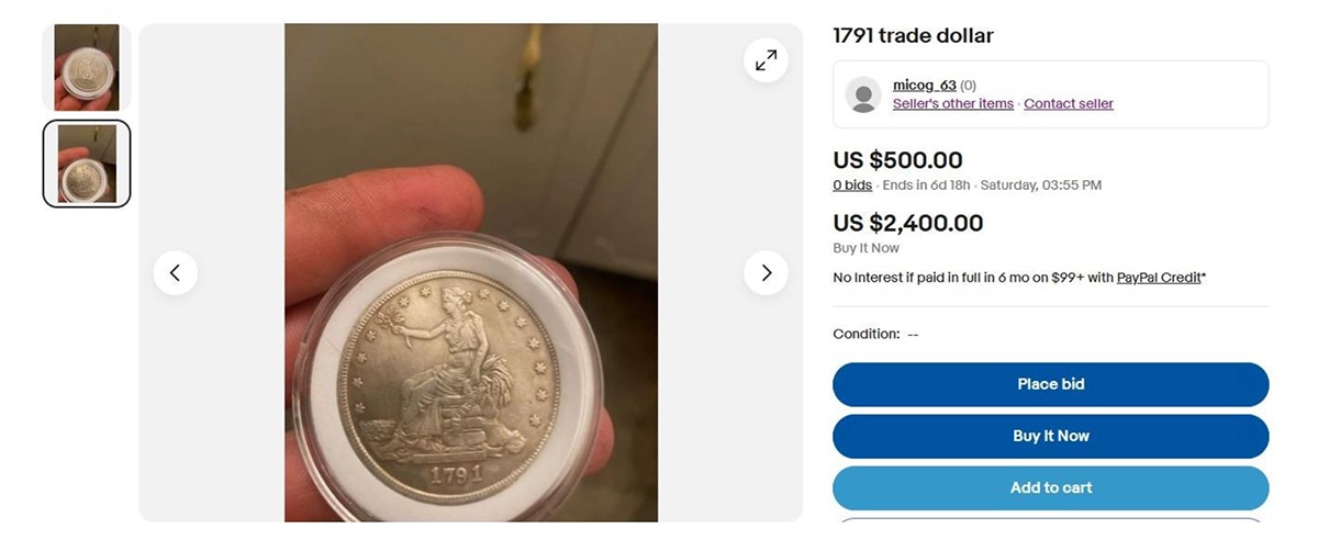 Past eBay listing.