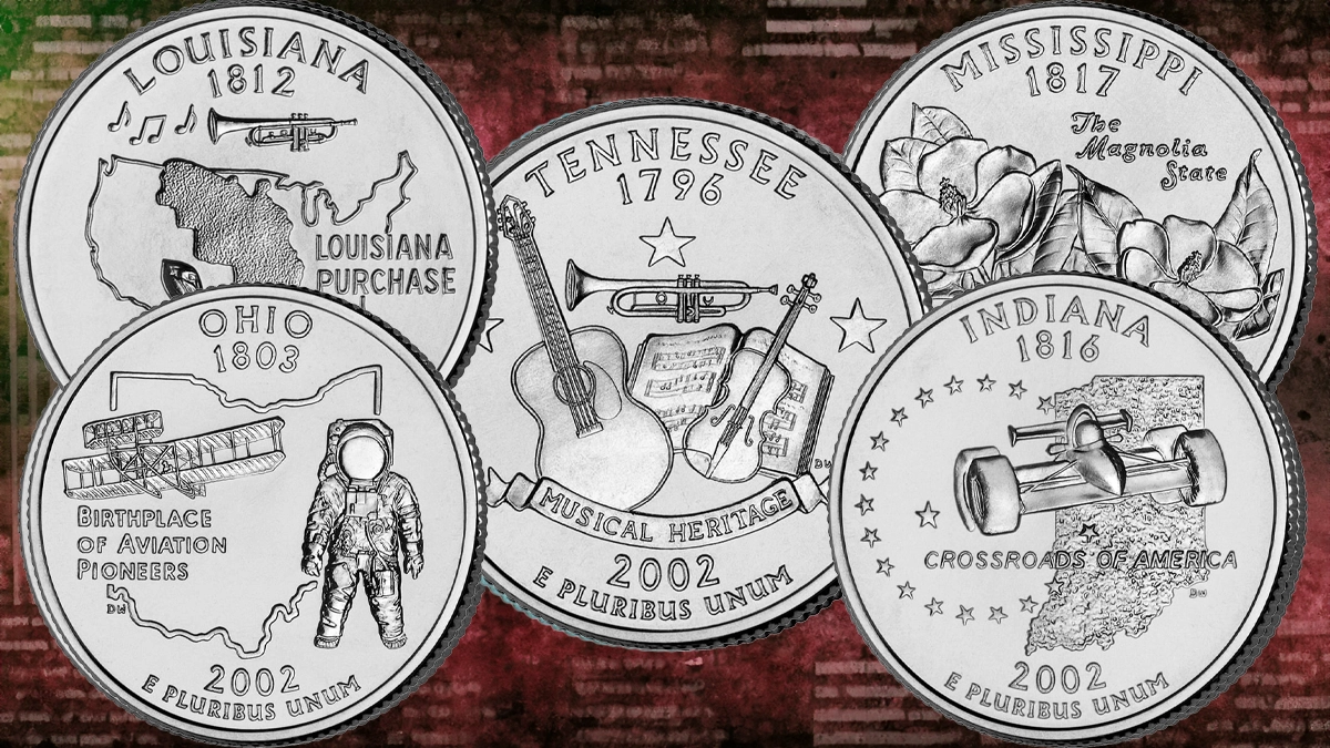 2002 P Indiana State Quarter - Uncirculated From US Mint Roll