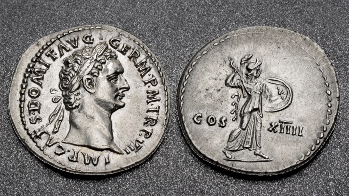 Domitian. Denarius 19.5mm, 3.50 g, Rome mint. Struck early 88 CE. Image: CNG/CoinWeek.