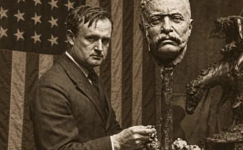 James Earle Fraser in his Studio
