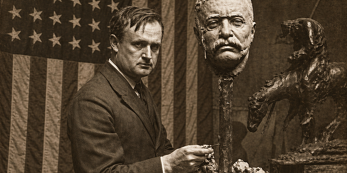 James Earle Fraser in his Studio