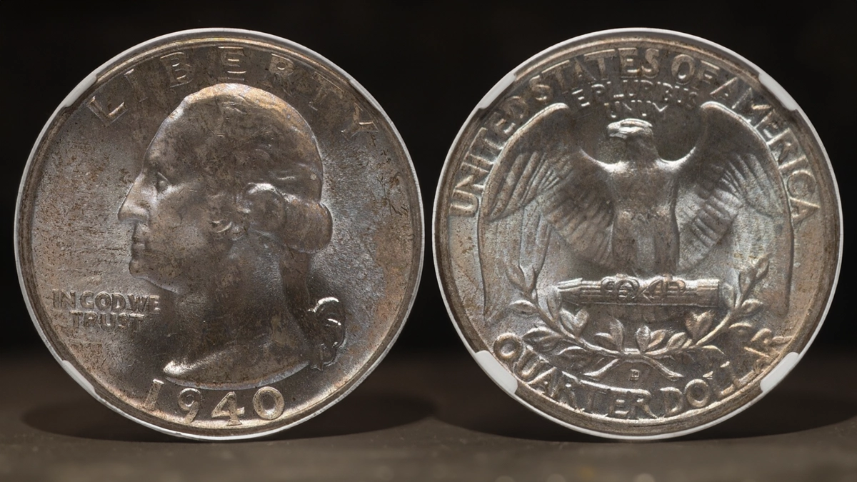 1940-D Washington Quarter NGC MS67 CAC. Image: Heritage Auctions / CoinWeek.