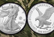 2025 American Silver Eagle 250th Anniversary of the United States Army Proof Coin. Image: United States Mint / CoinWeek.