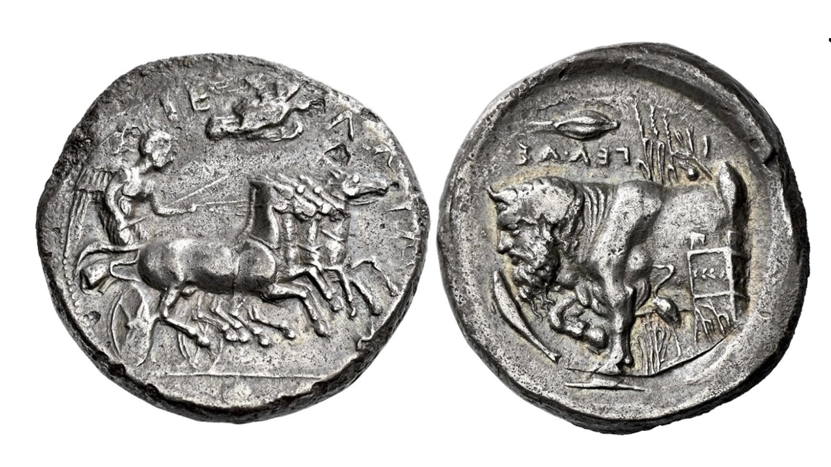 Gela Tetradrachm circa 415-405, 16.48 g. Image: NAC.