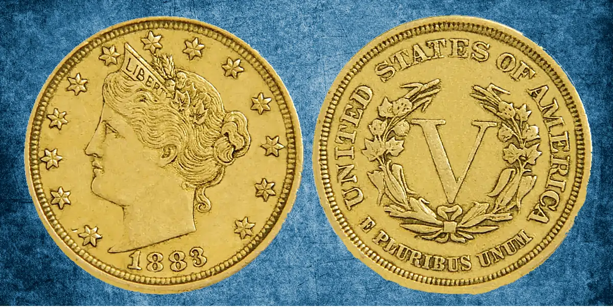1883 Racketeer Nickel Gold Platted Illustration