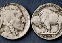 This is an image of a 1918/7-D Buffalo Nickel.