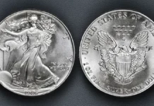 This is an image of a 1986 American Silver Eagle.