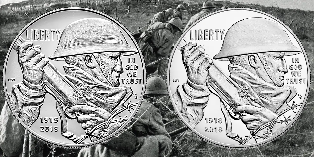 2018 World War I Centennial Silver Dollar - The Philadelphia Mint produced the World War I Centennial Silver Dollar in both Uncirculated and Proof finishes.The Philadelphia Mint produced the World War I Centennial Silver Dollar in both Uncirculated and Proof finishes.