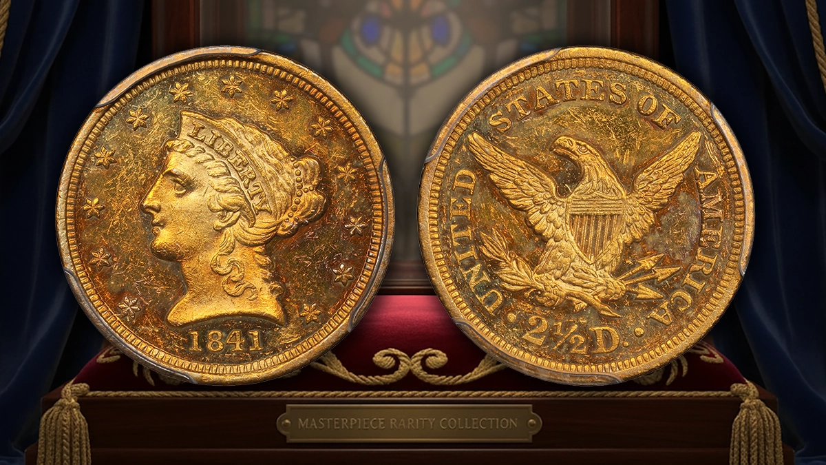 1841 Liberty Head Quarter Eagle. Image: GreatCollections /  CoinWeek.