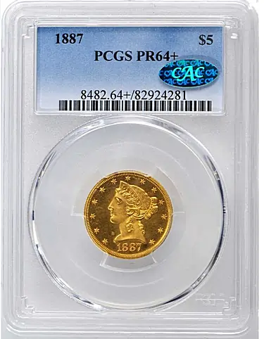 1887 Liberty Half Eagle. Proof-64+ (PCGS). CAC.