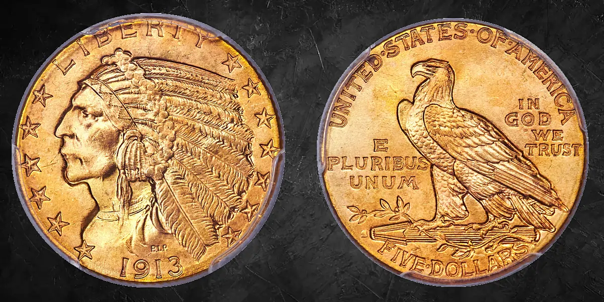 1913-S Indian Head Half Eagle with "Blob" Mintmark