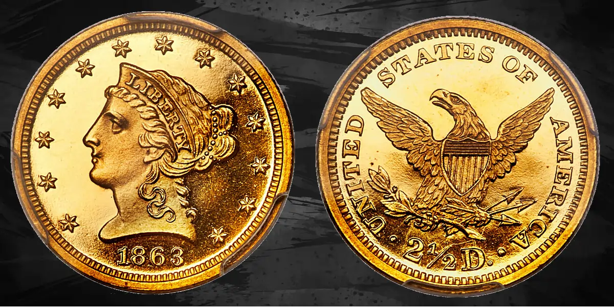 1863 $2 1/2 PR66 Deep Cameo PCGS. CAC.