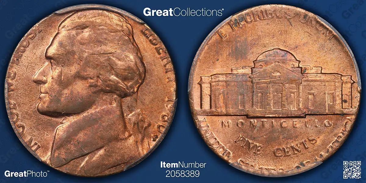 1980 Jefferson Nickel Struck on Cent Planchet – Rare Off-Metal Error