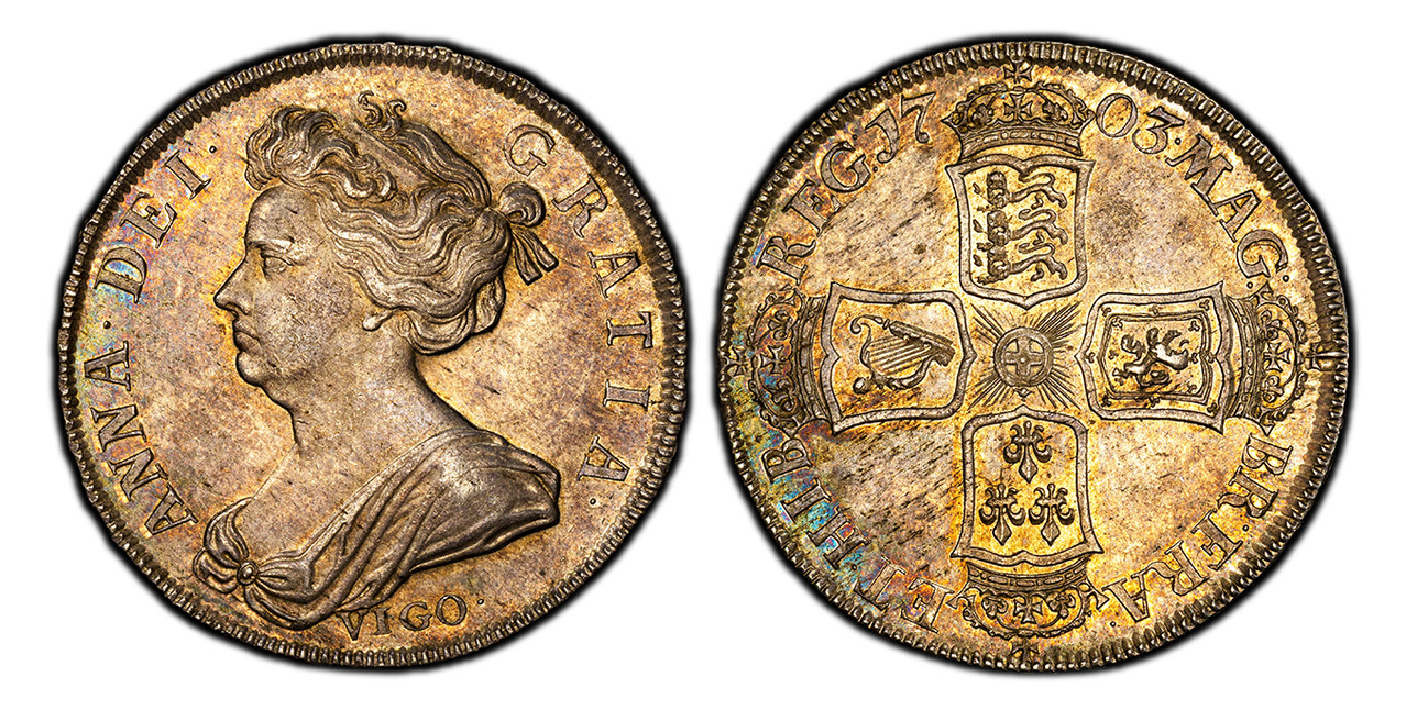 GREAT BRITAIN. England. Anne. (Queen, 1702-1714). 1703 AR Halfcrown. PCGS MS62