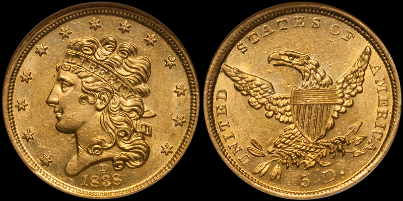 1839-O $2.50 PCGS MS62. Images courtesy Doug Winter