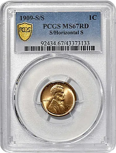 1909-S/S Lincoln Cent. FS-1502. S/Horizontal S. MS-67 RD (PCGS).